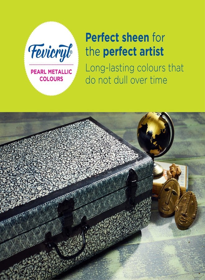 Fevicryl Acrylic Pearl Metallic 100ML Colour Combo | Paint on Canvas, Wood, Earthenware, Stone, thermocol, Metal, Leather, Glass | Ideal for Artists, Beginners and Gifting - Image 5